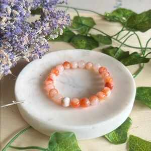 Orange Persian Jade gemstone stretch bracelet